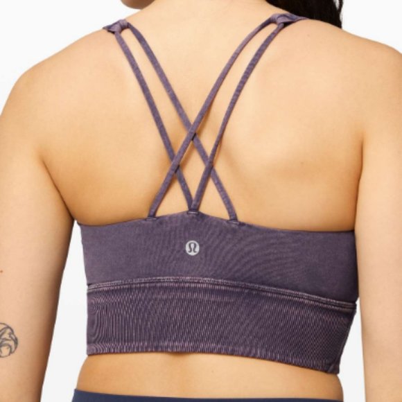 Lululemon Free To Be Bra Long Line - Snow Wash Midnight Orchid - Size 4 - Picture 3 of 5